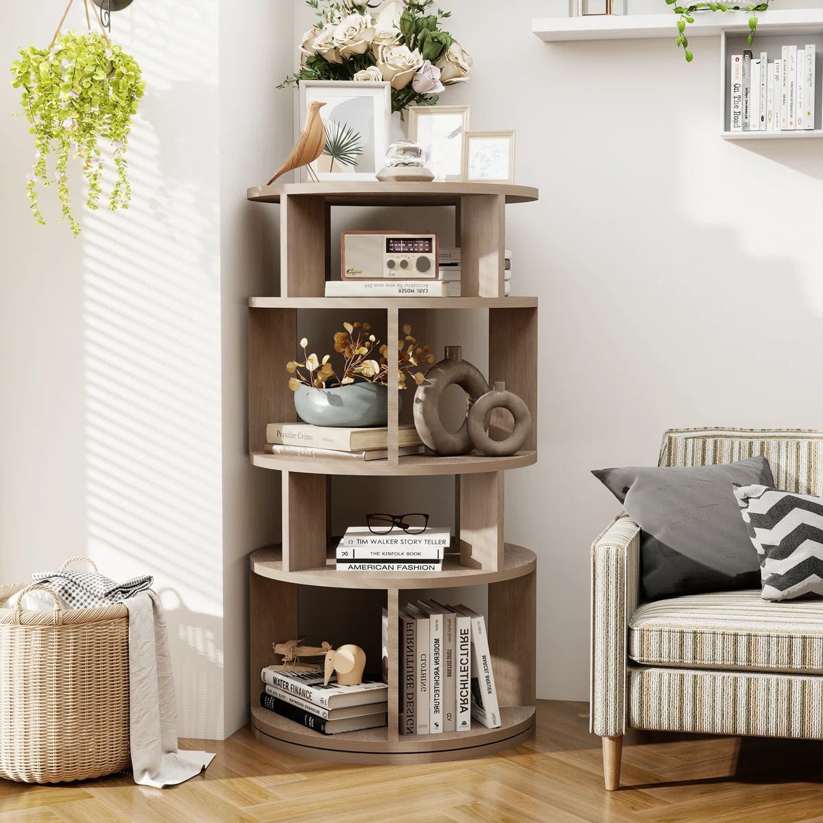16 Pair Rotating Shoe Rack - Gray/SW9718AHES