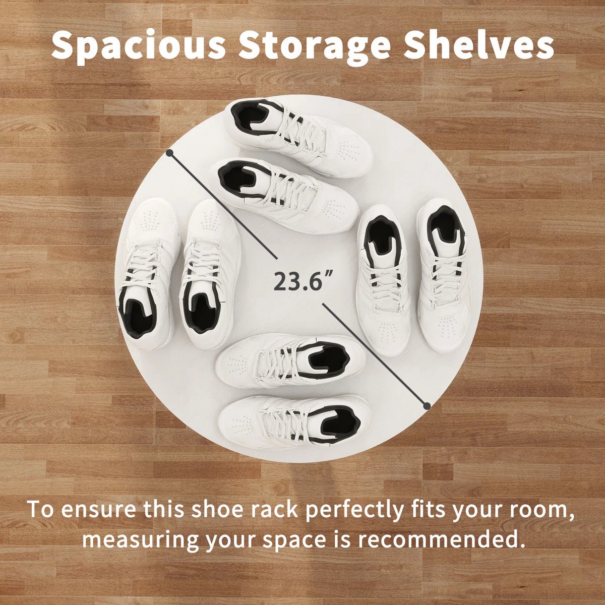 16 Pair Rotating Shoe Rack - White/SW9718AHWR