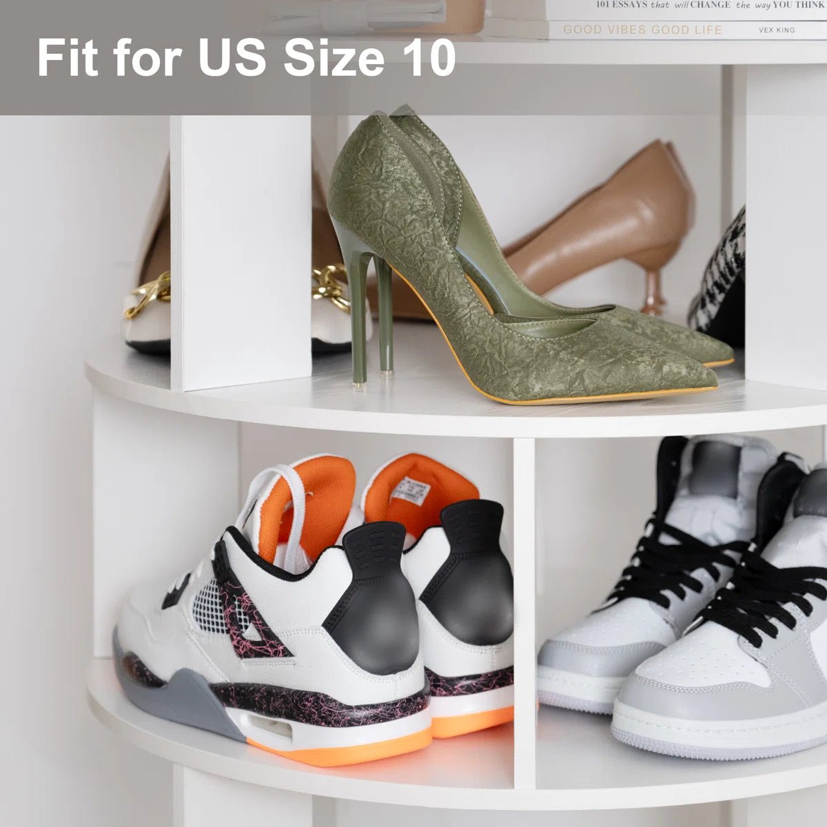 16 Pair Rotating Shoe Rack - White/SW9718AHWR