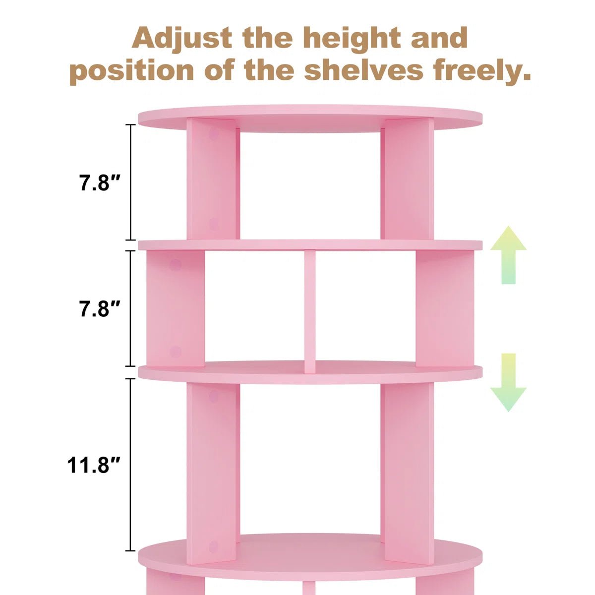 16 Pair Rotating Shoe Rack - Pink/SW9718AHIF