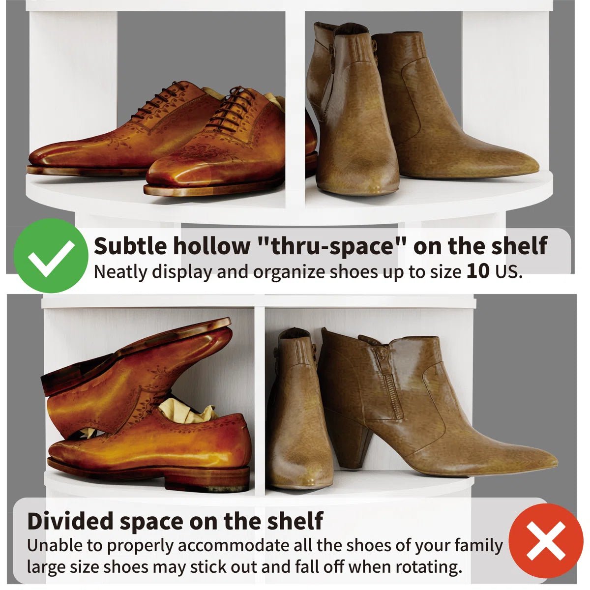 16 Pair Rotating Shoe Rack - Gray/SW9718AHES