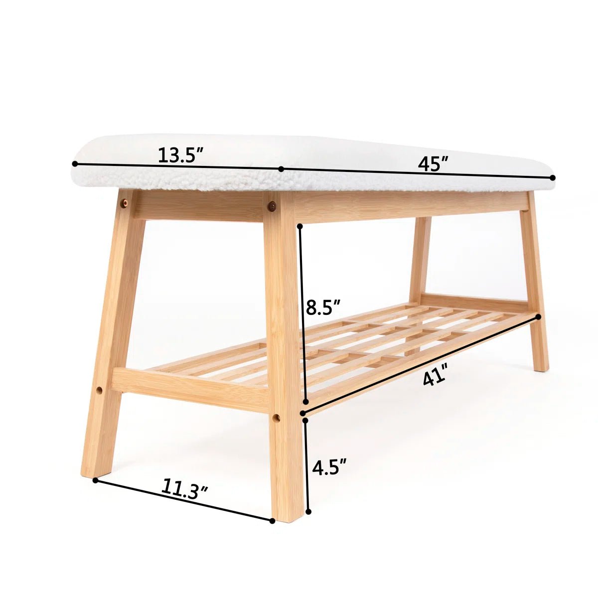 45" Entryway Storage Bench - White/SW9701AKWR