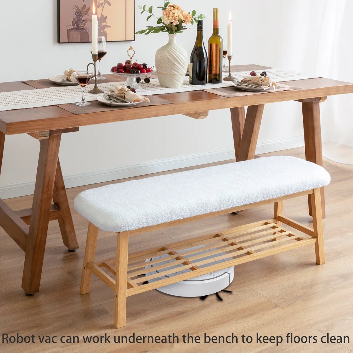 45" Entryway Storage Bench - White/SW9701AKWR
