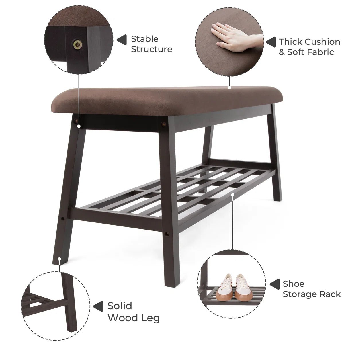45" Entryway Storage Bench - Brown/SW9701AKNU