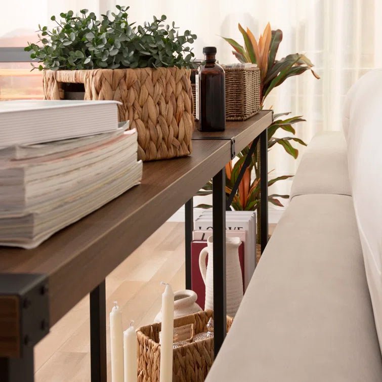70.87" Farmhouse Console Table with Shelf - Brown/SW9703AJOS