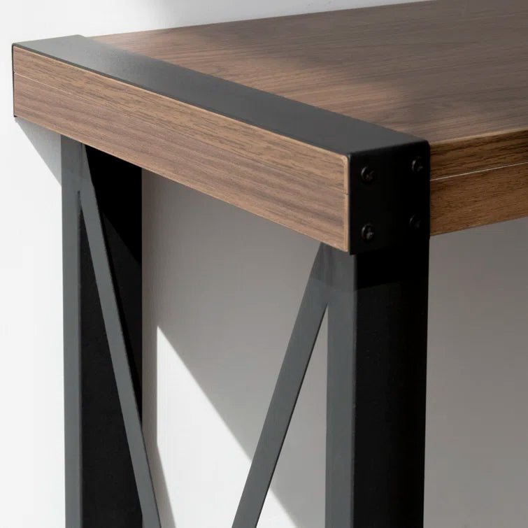 70.87" Farmhouse Console Table with Shelf - Brown/SW9703AJOS