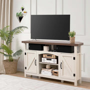 Farmhouse Corner TV Stand with USB Ports and Outlet Fit for TVs up to 60" - White/SW9702AJWR