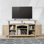 Farmhouse Corner TV Stand with USB Ports and Outlet Fit for TVs up to 60" - White/SW9702AJWR