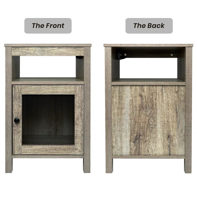 Lusten Wood Nightstand with Outlet - Natural/SW3012AMWI