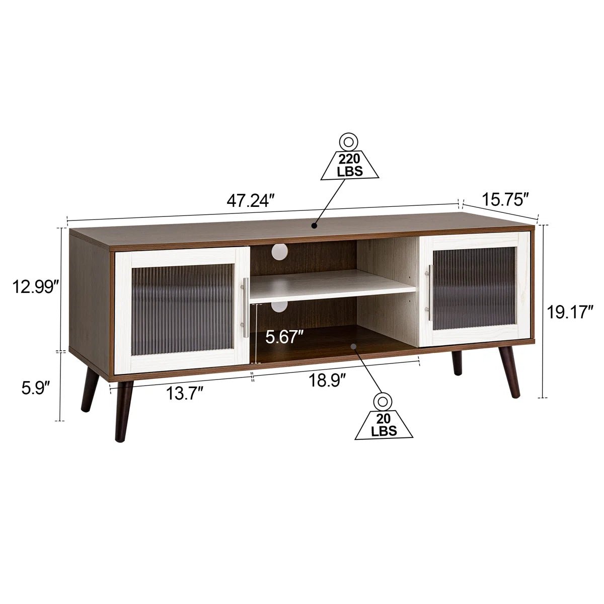Media Console for TVs Up to 55" - White/SW9705AHM1