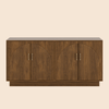 Mid-Century Fluted TV Stand with Storage Fits TVs up to 75" - Walnut/SW9742AHNM