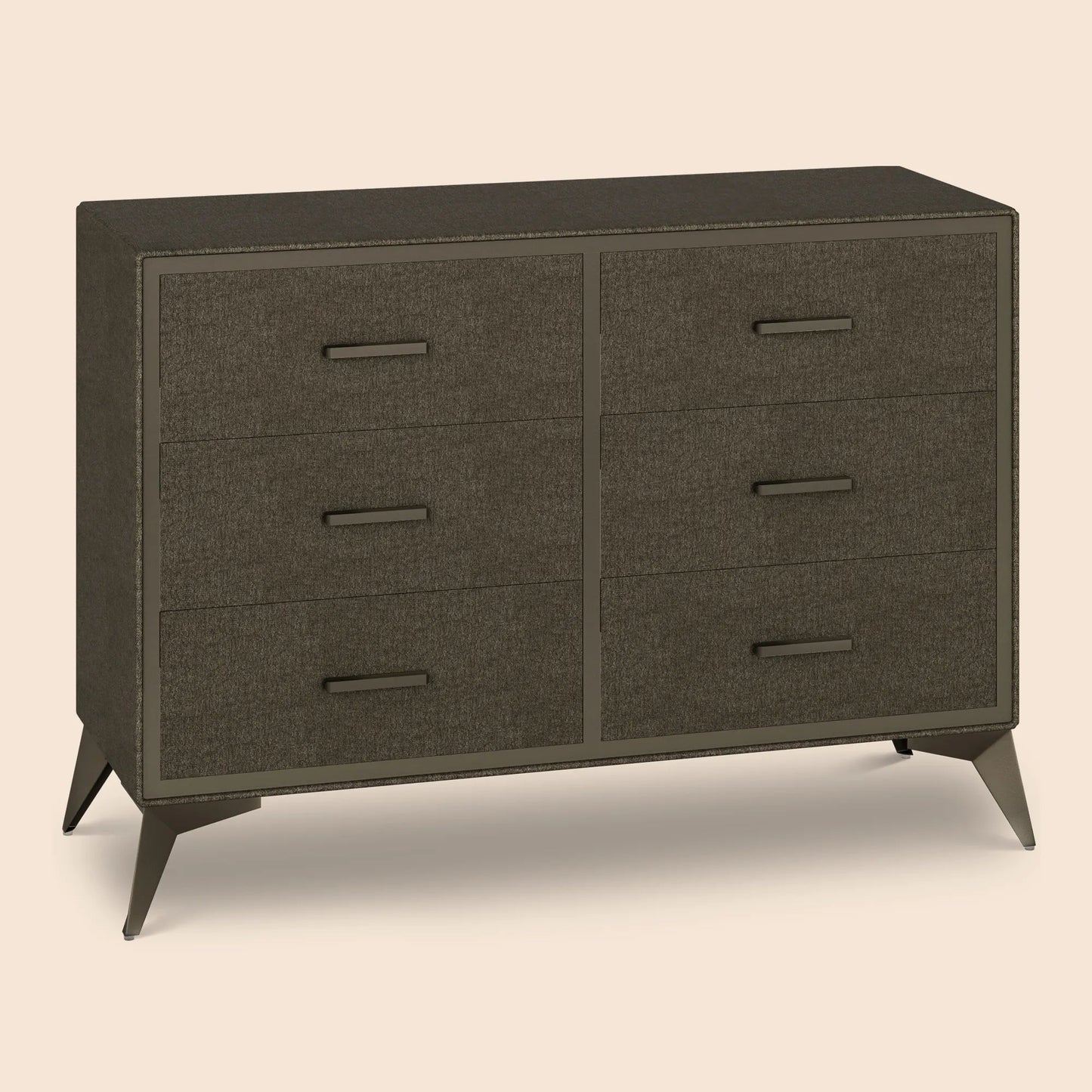 Mid-Century Modern 6-Drawer Wood Storage Cabinet with Tapered Legs -Brown/SW9727AHGT