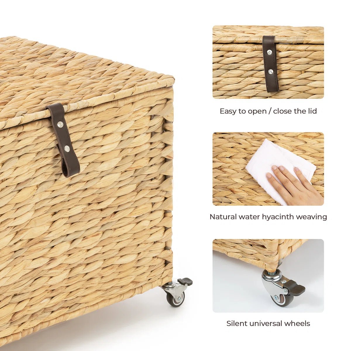 Natural Wicker Mobile File Box - Brown/SW9711CKTI