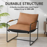 Oversize Accent Chair Upholstered Armchair with Double-sided Cushion -Brown/SW9802AJYH
