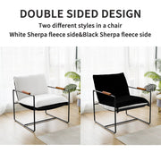 Oversize Accent Chair Upholstered Armchair with Double-sided Cushion -White/SW9802AJWR