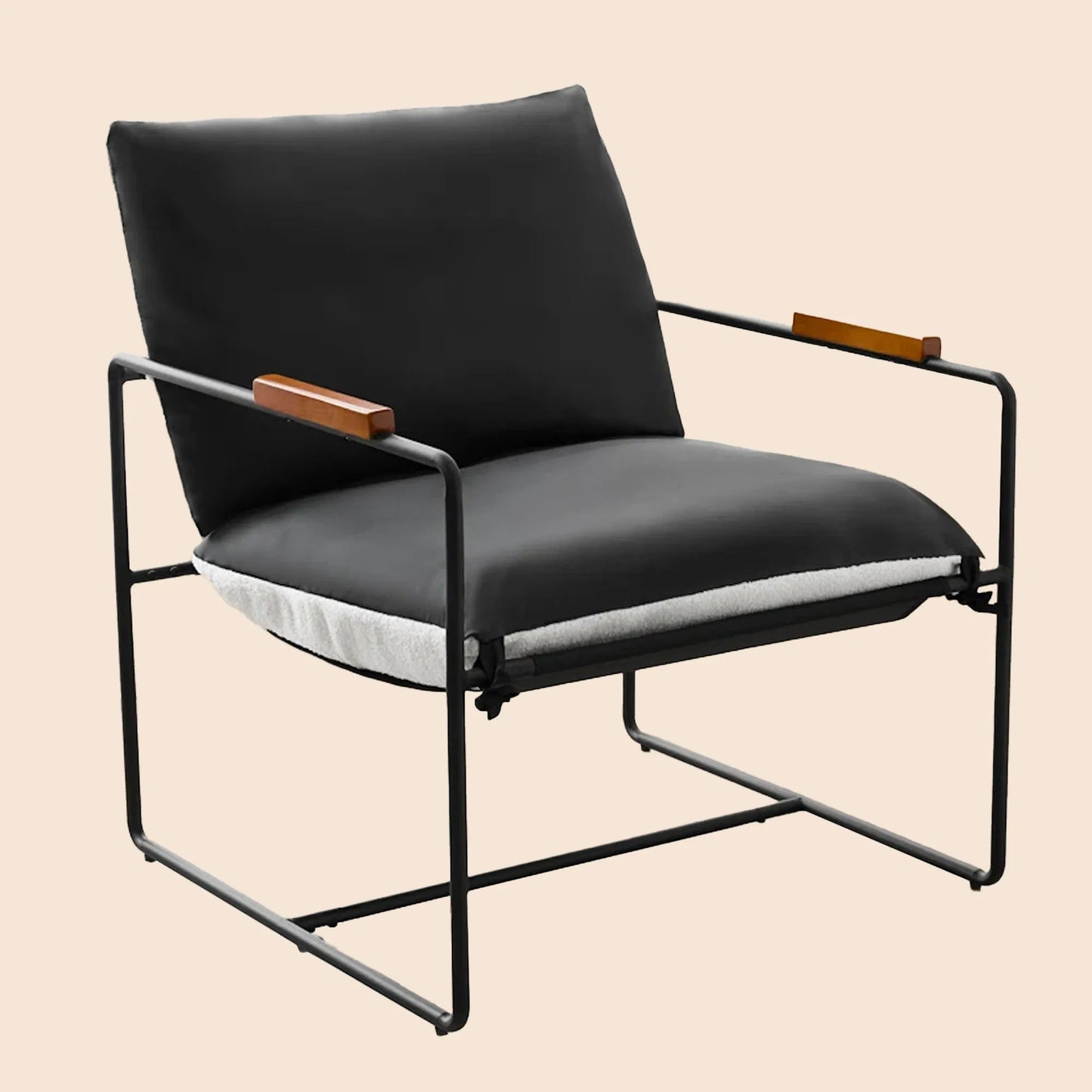 Oversize Accent Chair Upholstered Armchair with Double-sided Cushion -Black/SW9802AJKA