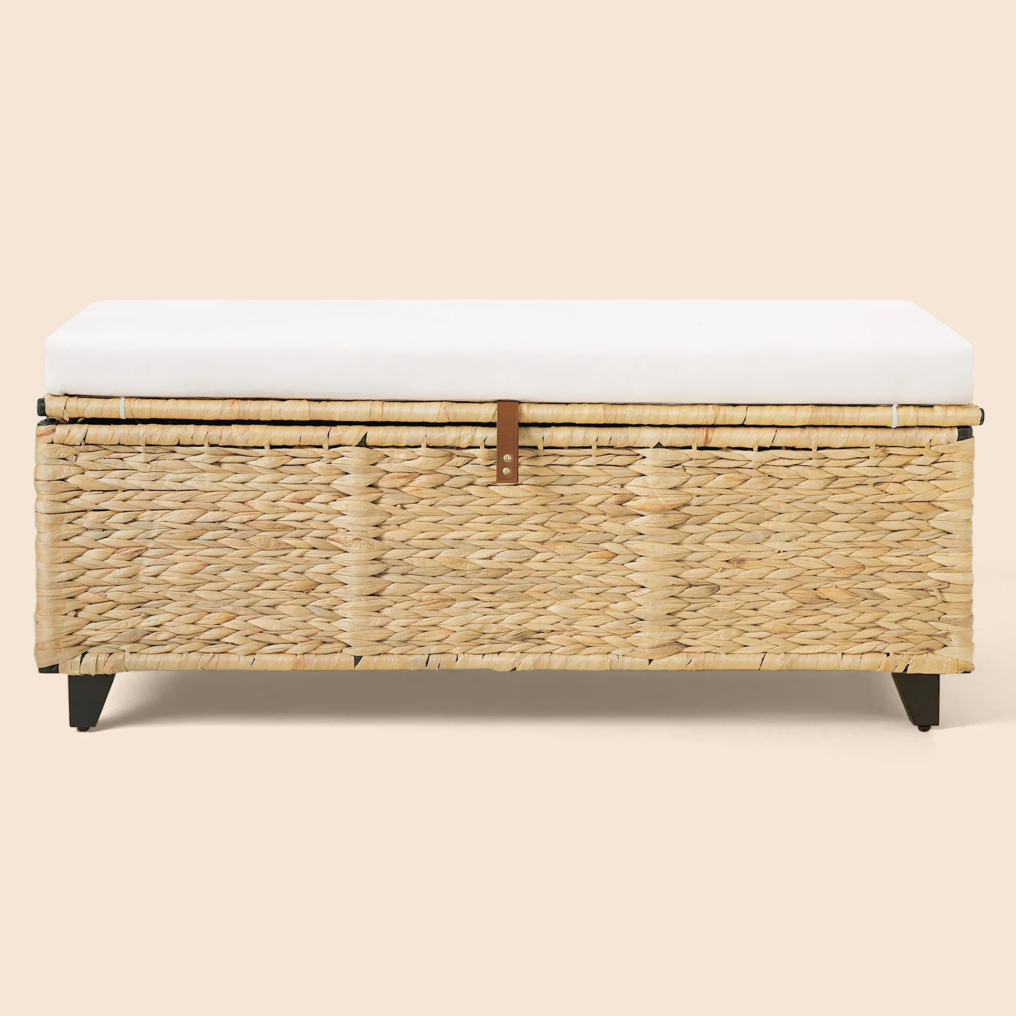 Wicker Upholstered Bench with Storage - Brown/SW9728BHTI