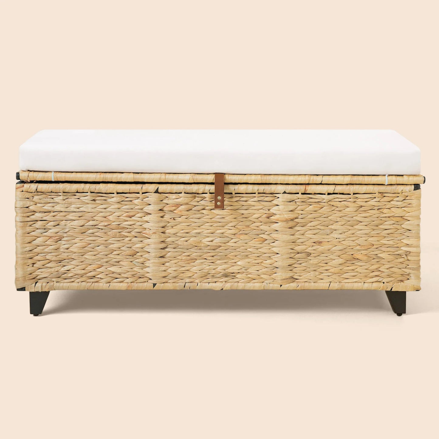 Wicker Upholstered Bench with Storage - Brown/SW9728BHTI