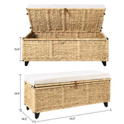 Wicker Upholstered Bench with Storage - Brown/SW9728BHTI