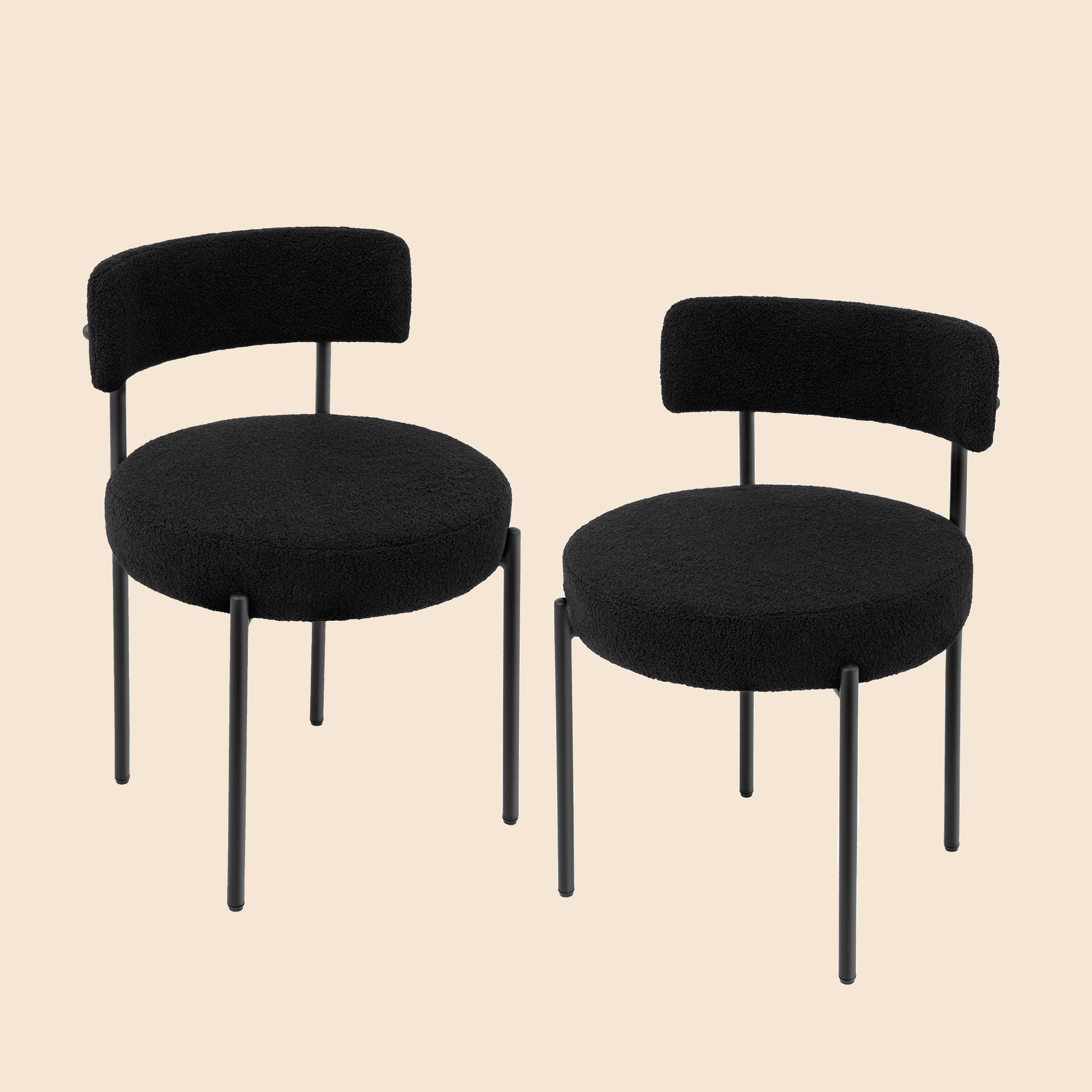 Upholstered Dining Chair With Back (Set of 2)
