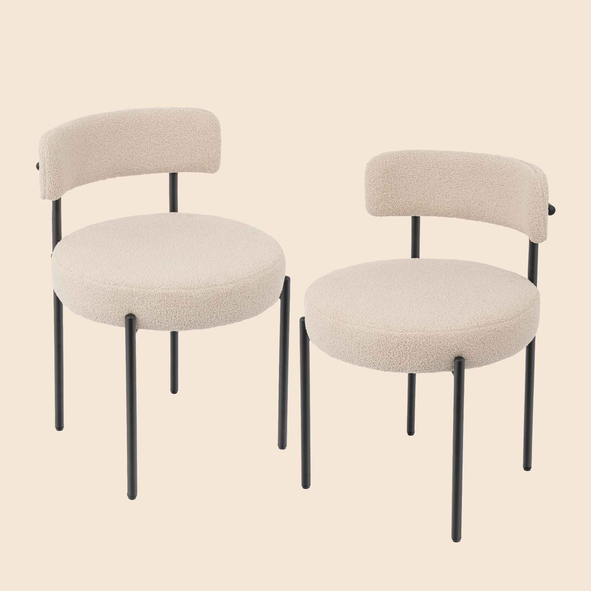 Upholstered Dining Chair With Back (Set of 2)