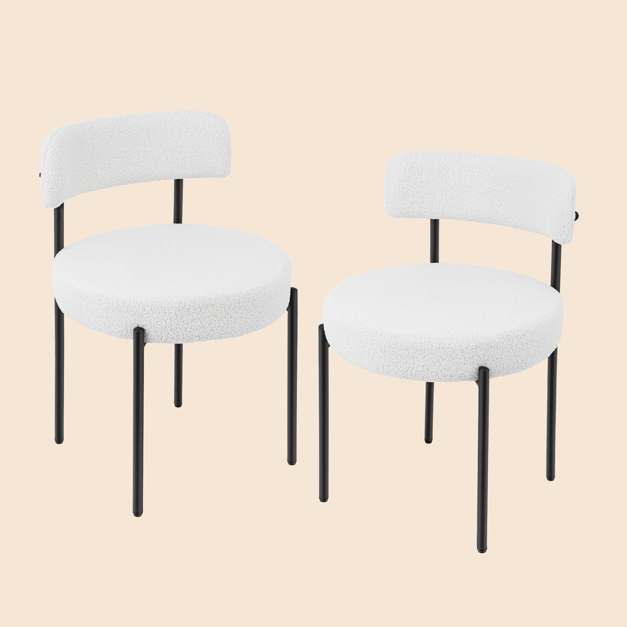 Upholstered Dining Chair With Back (Set of 2)