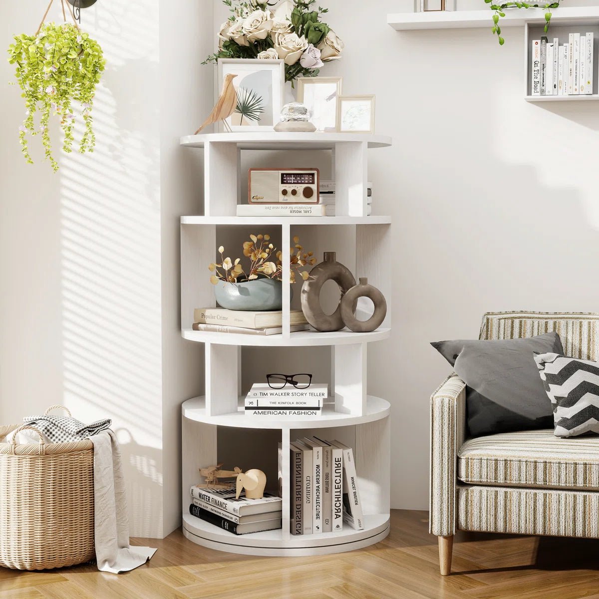 16 Pair Rotating Shoe Rack - White/SW9718AHWR