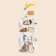 16 Pair Rotating Shoe Rack - White/SW9718AHWR