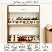 16 Pair Shoe Storage Cabinet Fit for US Size 10.5 - White/SW9709ALWN