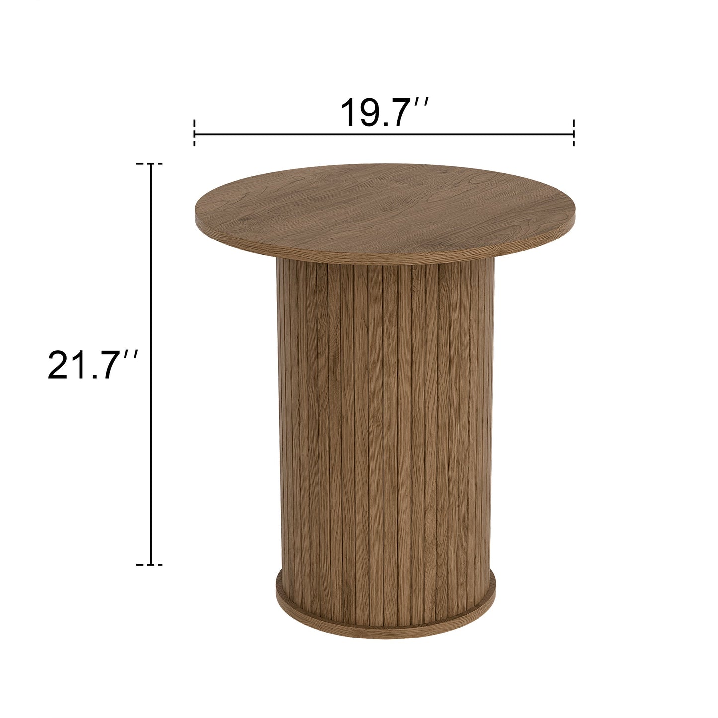 19.7" Wide Round End Table - Brown/SW9724AMOS