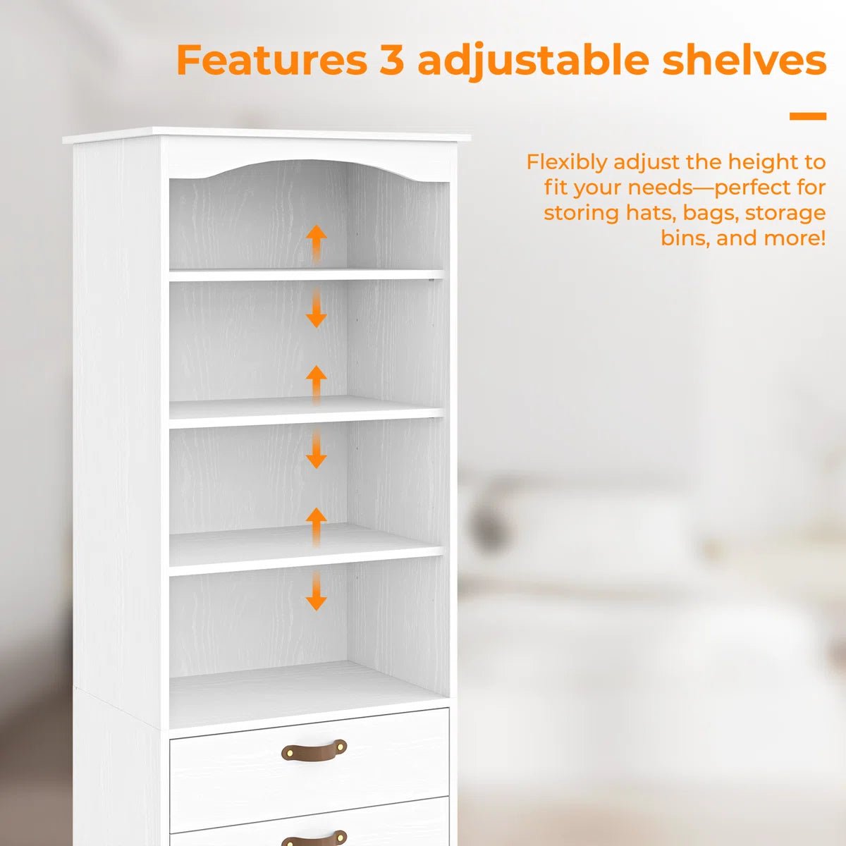 23.6" - 149.6" W Closet System with 4 Drawers & Rods - /SW9737BKWR