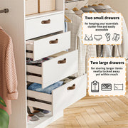 23.6" - 149.6" W Closet System with 4 Drawers & Rods - /SW9737BKWR
