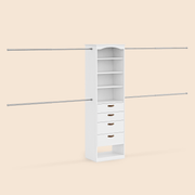23.6" - 149.6" W Closet System with 4 Drawers & Rods - /SW9737BKWR