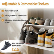 24 - 30 Pair Shoe Storage Cabinet with Flip Drawer - White/SW9709AKWN