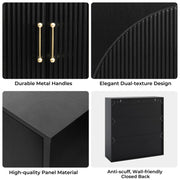 24 Pair Shoe Storage Cabinet with Adjustable Shelves - Black/