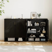 24 Pair Shoe Storage Cabinet with Adjustable Shelves - Black/