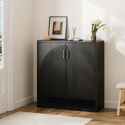 24 Pair Shoe Storage Cabinet with Adjustable Shelves - Black/