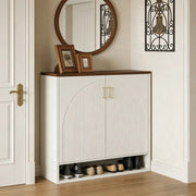 24 Pair Shoe Storage Cabinet with Adjustable Shelves - White/