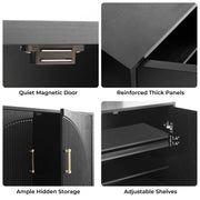 24 Pair Shoe Storage Cabinet with Adjustable Shelves - Black/