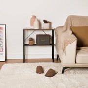 24.5" Tall Narrow End Table with Shelf - White/SW9713AMWA