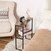 24.5" Tall Narrow End Table with Shelf - Black/SW9713AMKA