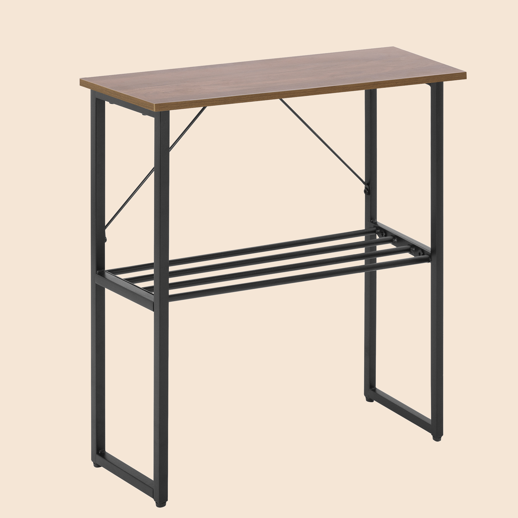 24.5" Tall Narrow End Table with Shelf - Black/SW9713AMKA