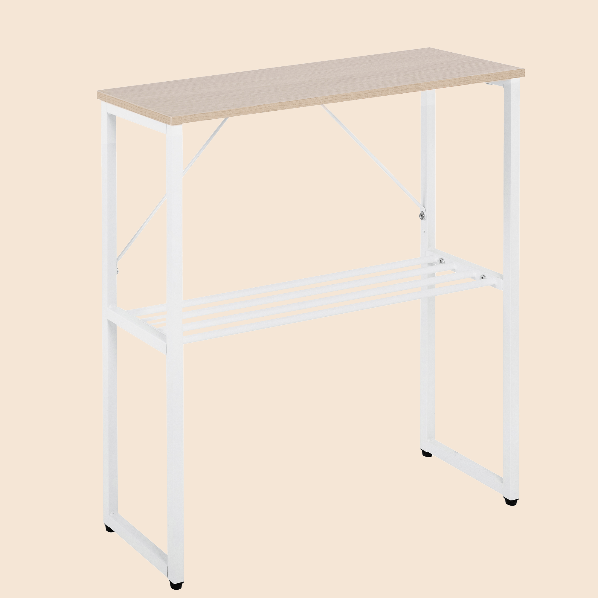 24.5" Tall Narrow End Table with Shelf - White/SW9713AMWA