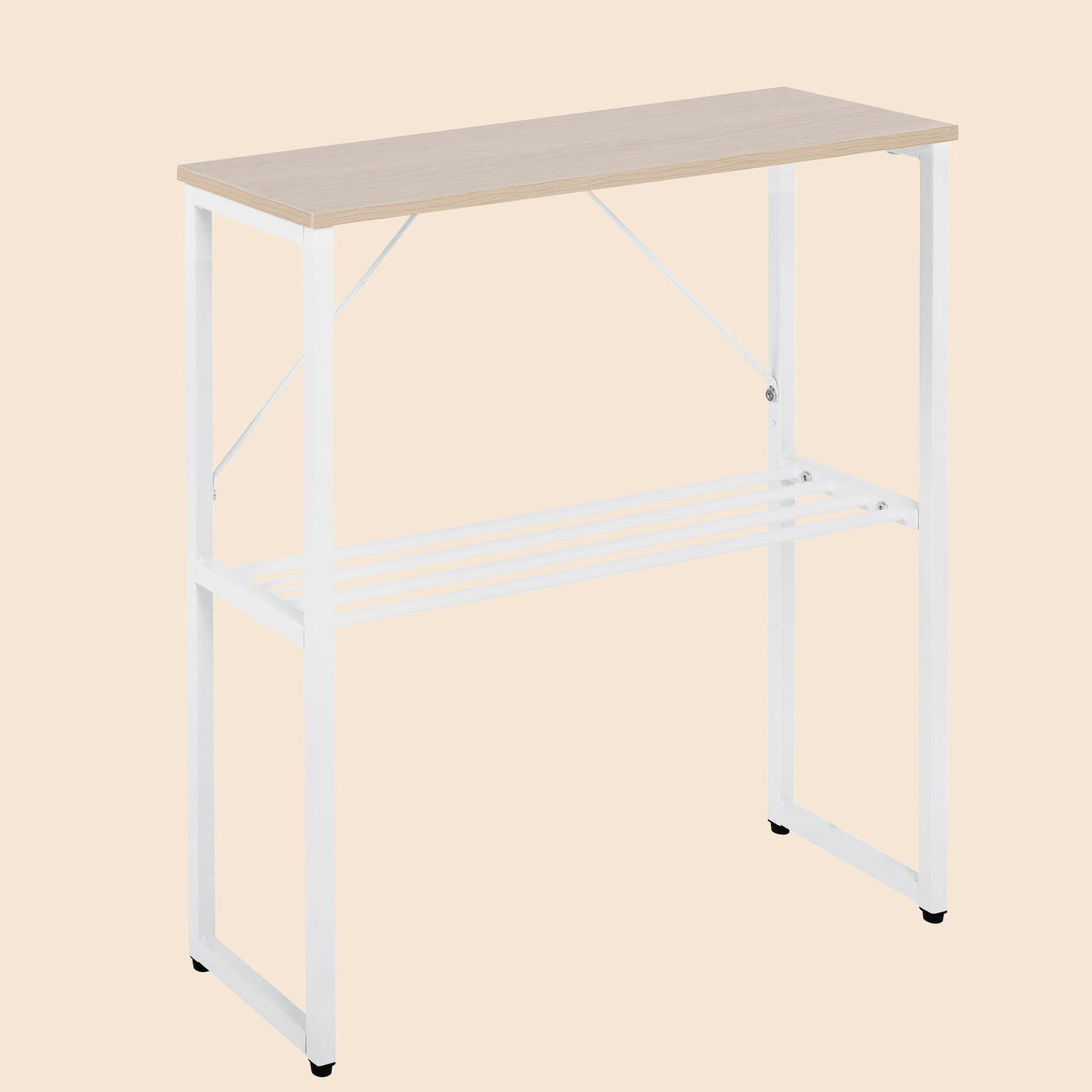 24.5" Tall Narrow End Table with Shelf - White/SW9713AMWA