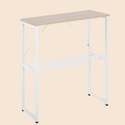 24.5" Tall Narrow End Table with Shelf - White/SW9713AMWA