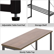 24.5" Tall Narrow End Table with Shelf - White/SW9713AMWA