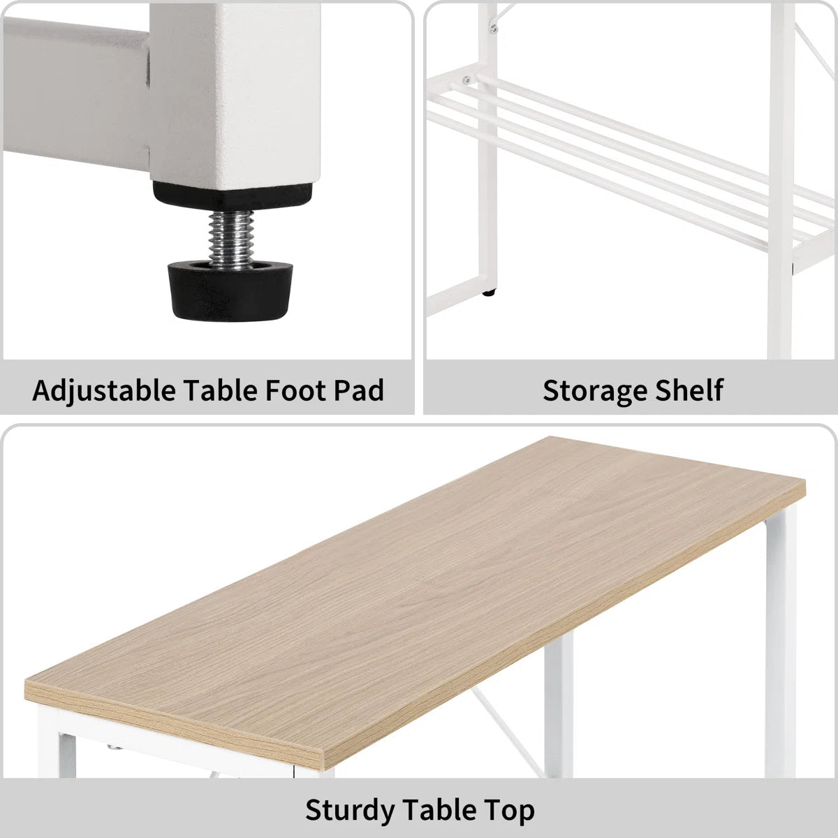 24.5" Tall Narrow End Table with Shelf - Black/SW9713AMKA