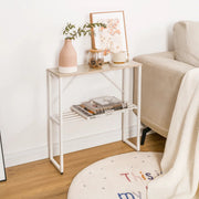 24.5" Tall Narrow End Table with Shelf - White/SW9713AMWA
