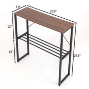 24.5" Tall Narrow End Table with Shelf - White/SW9713AMWA