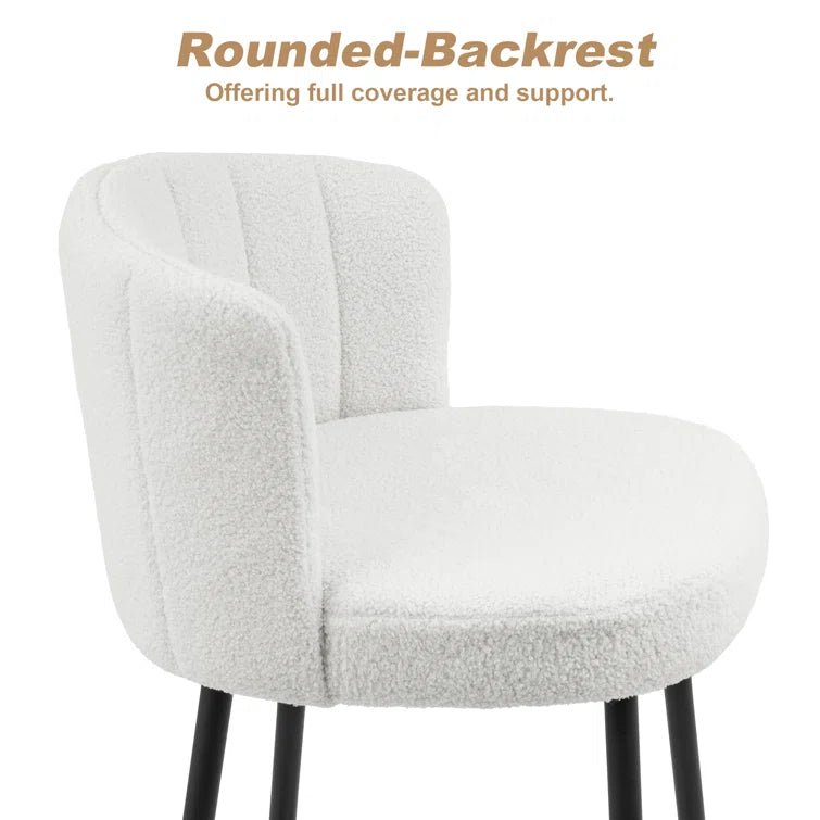 25.2" Counter & Bar Stool with Large Seat and Back (Set of 2) -White/SW9803ALWFQ2